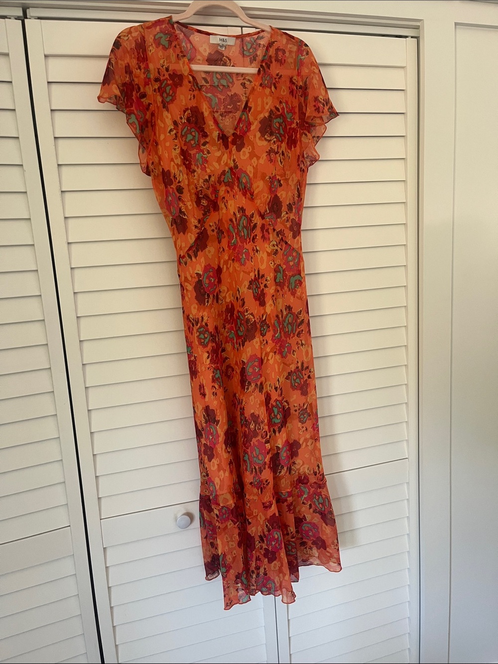 Orange Floral Maxi Dress - marks and spencer